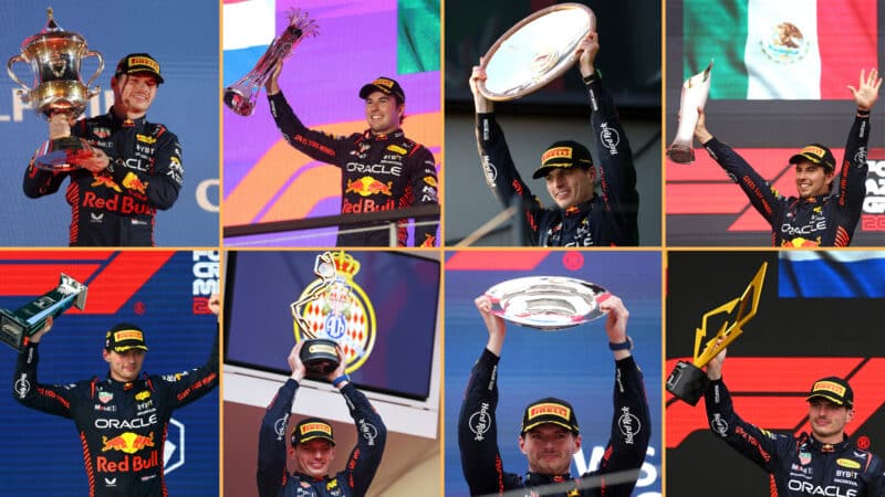 Montage of Red Bull F1 wins from first 8 races of 2023 season