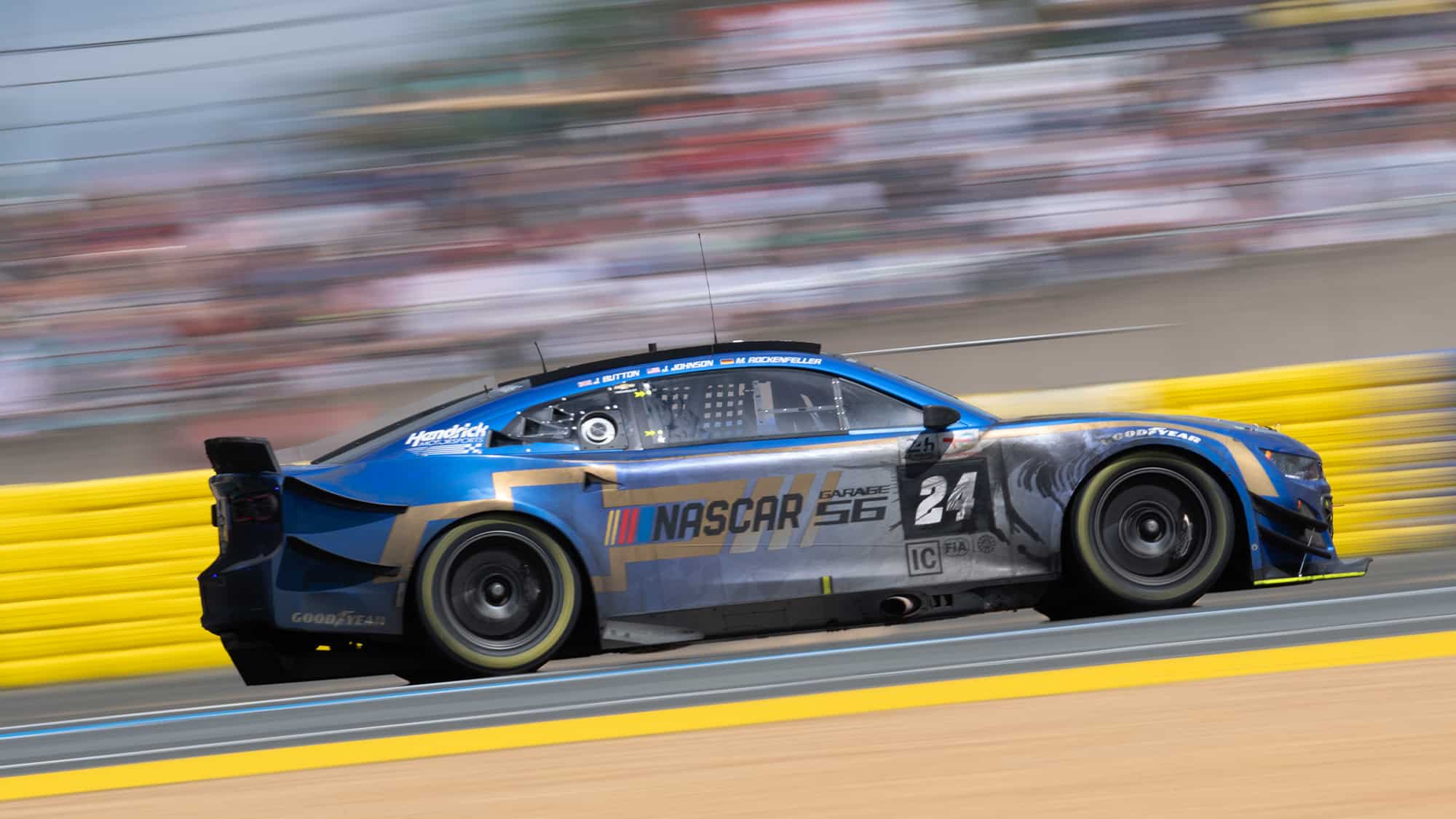 NASCAR Garage 56 car side view at 2023 Le Mans 24 Hours