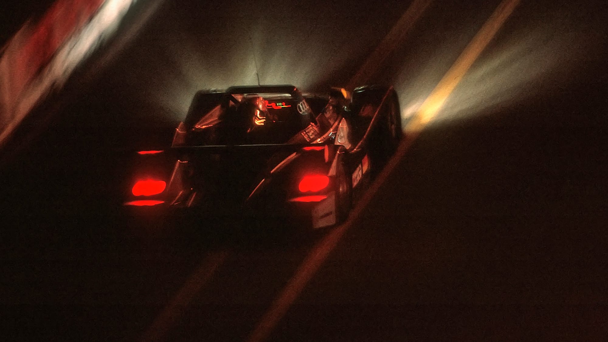 Night view of Audi R8 at Le Mans in 1999