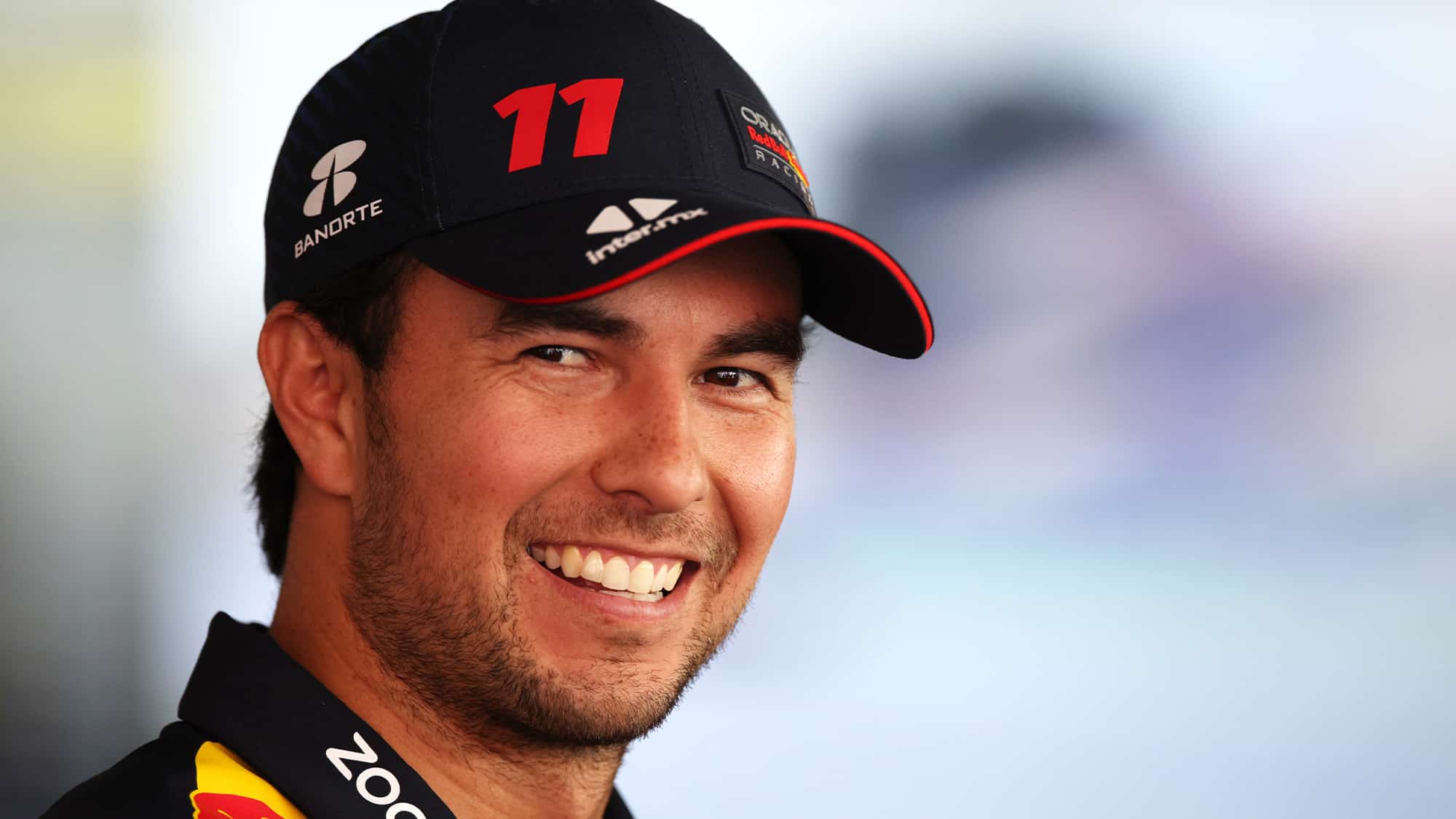 Sergio Perez smiling - portrait image
