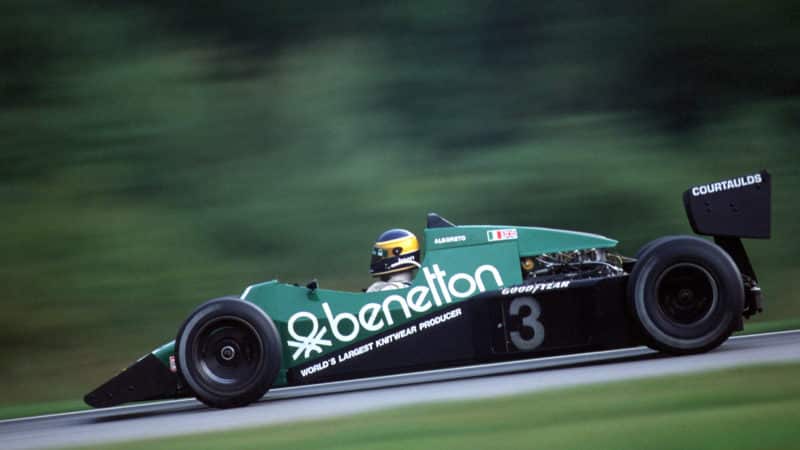 Side of Michele Alboreto 1983 Tyrrell Ford