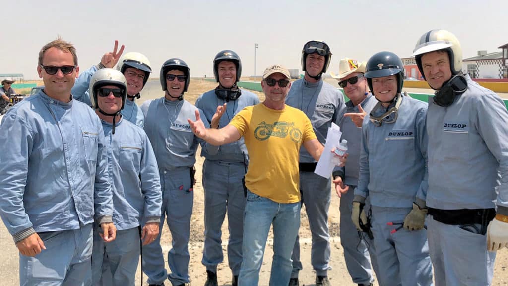 Stunt team with co-ordinator Nagle at centre, Derek Hill on the far right