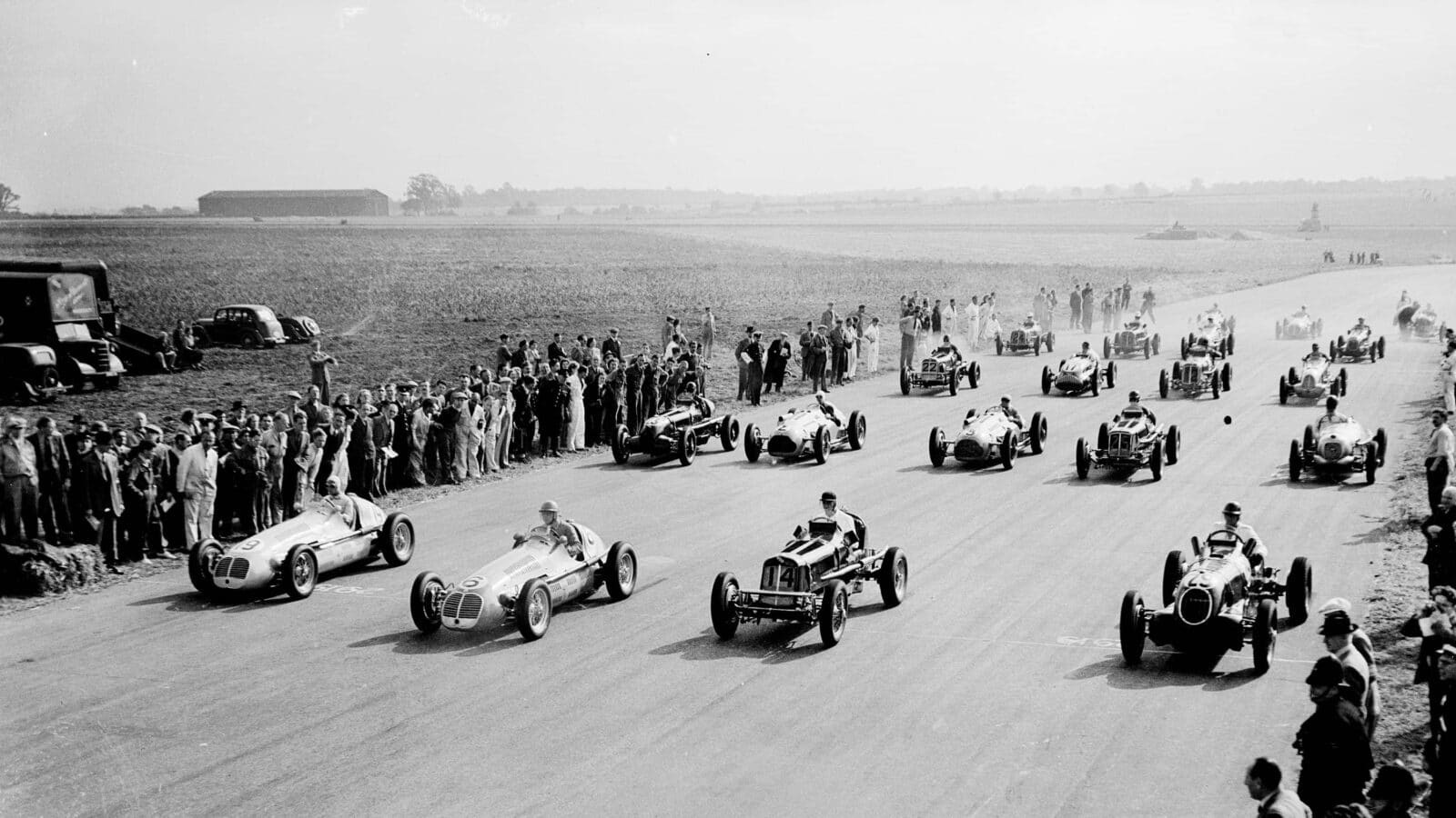 The start of the first Silverstone GP in 1948