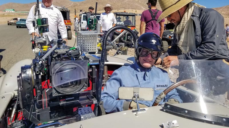 Tony Hunt aboard a Cobra fitted with a multitude of cameras