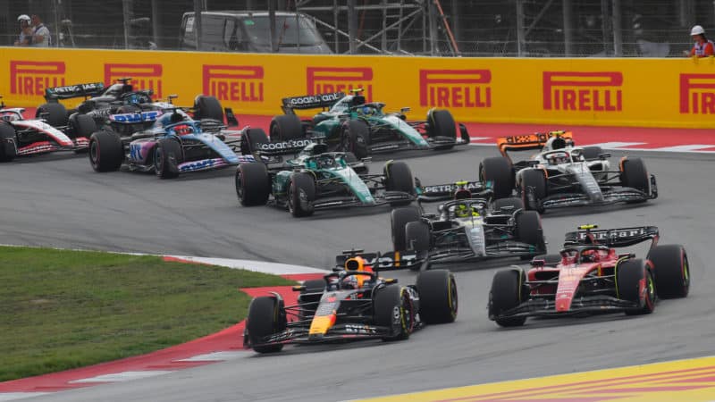 Verstappen Sainz lead field 2023 Spanish grand prix