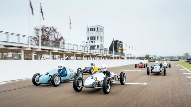500cc F3 cars take off at Goodwood