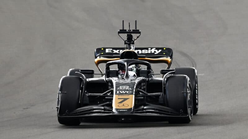 Apex F1 car on the track at Silverstone