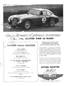 Aston Martin DB2 Advert - November 1951