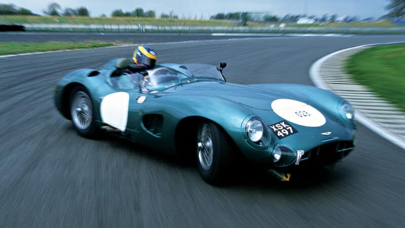 Aston Martin DBR1 Sideways on track