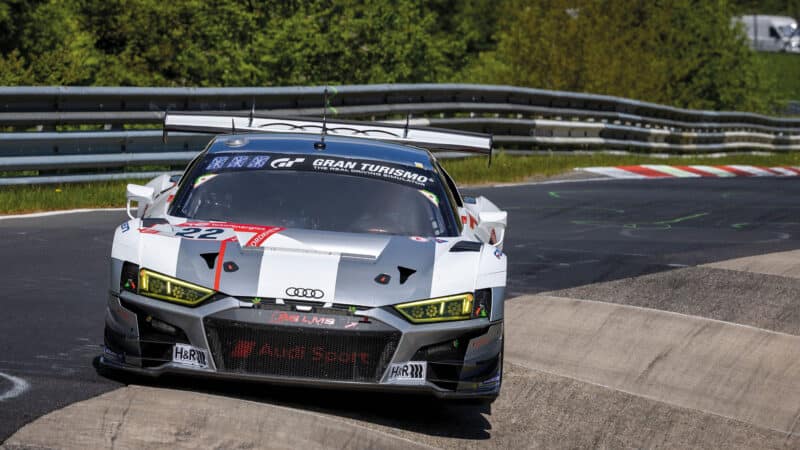 Audi tackles the Karussell at Nurburgring