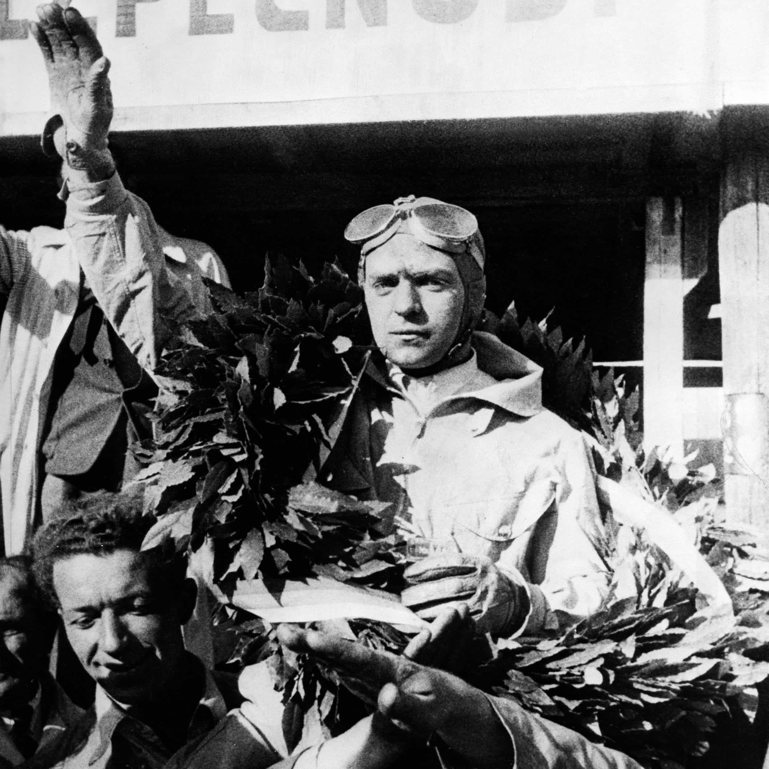 Bernd Rosemeyer celeberates win