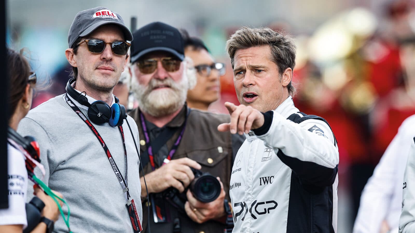 Brad Pitt on set at Silverstone