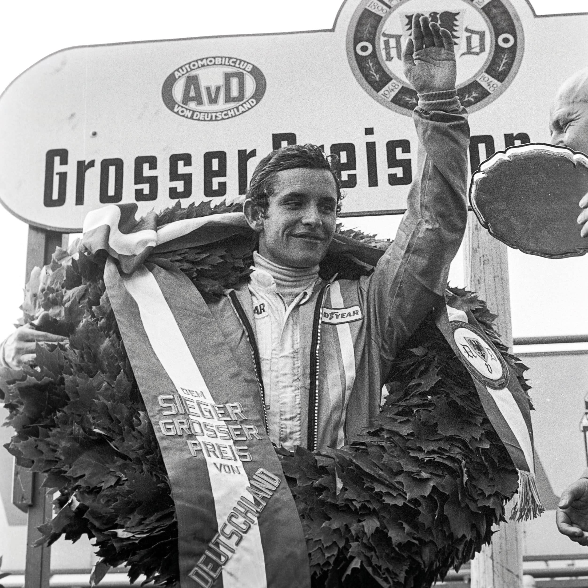 Jacky Ickx celebrates win