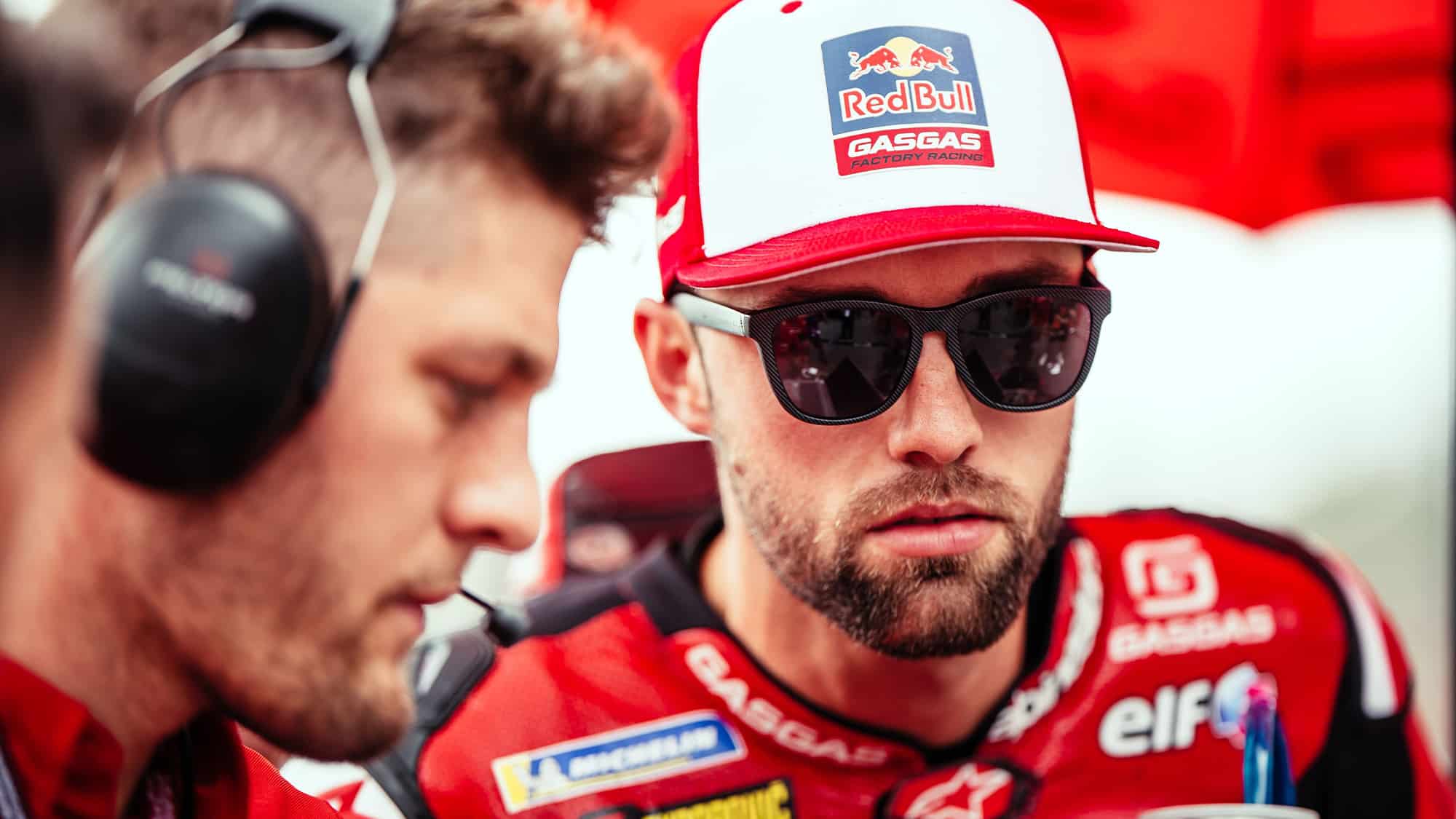 Jonas Folger in MotoGP pit during 2023 season