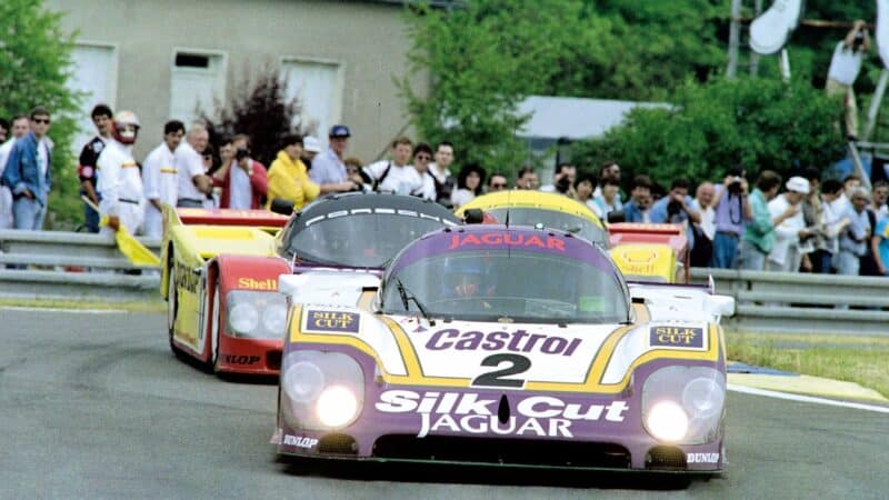 Lammers in the Jaguar at Le Mans 1988