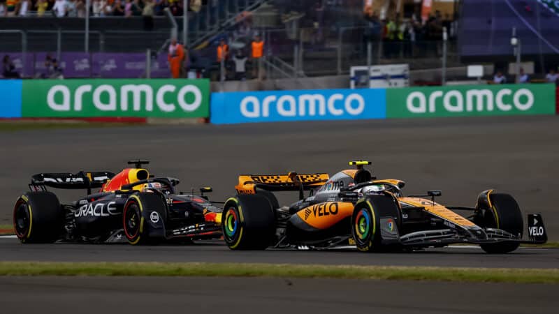 Lando Norris Max Verstappen McLaren Red Bull British Grand prix
