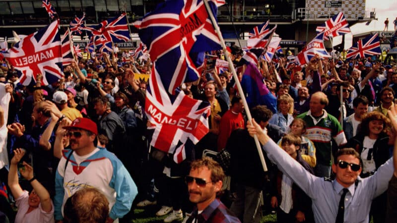 Mansell fans at 1992 British Grand Prix
