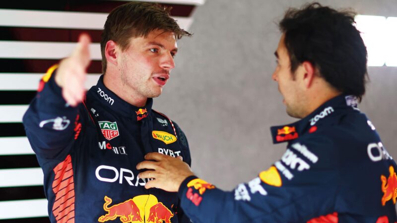 Max Verstappen and Sergio Pérez have discussion