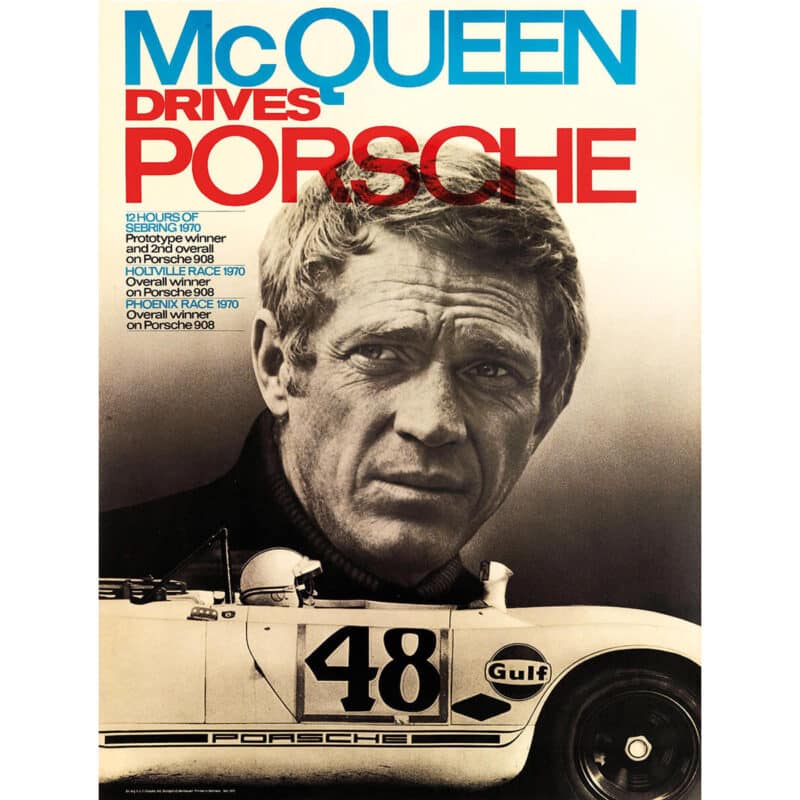 McQueen Drives Porsche movie poster