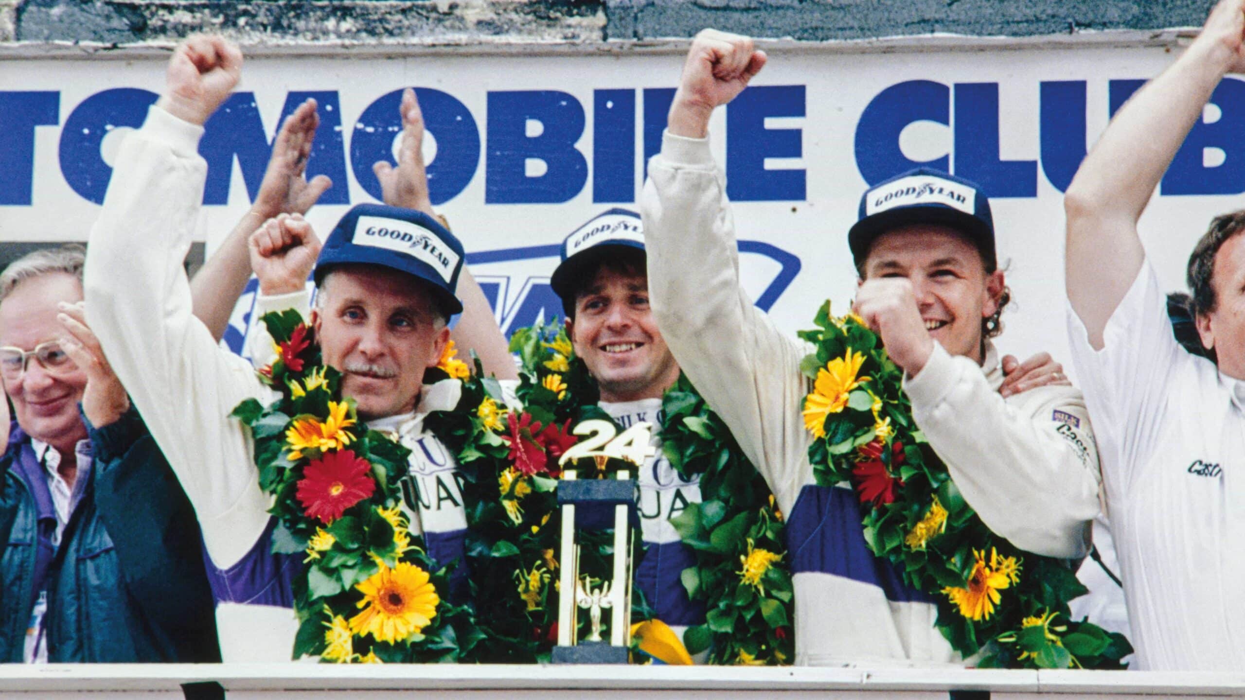 Price Cobb, Martin Brundle, John Nielsen celebrate le mans win