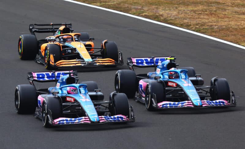Ricciardo Alonso Ocon 2022 Hungarian Grand Prix