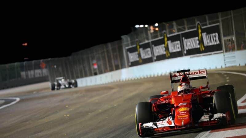 Sebastian Vettel in 2015 SIngapore GP