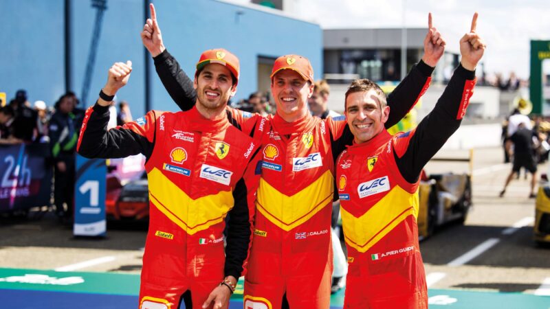 The winning Ferrari trio