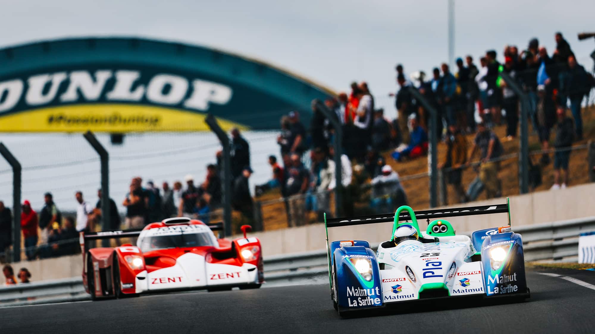 Toyota GT-One at Dunlop Bridge in 2023 Le Mans Classic