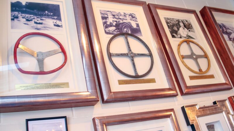 Webb’s collection of ex-Hawthorn steering wheels