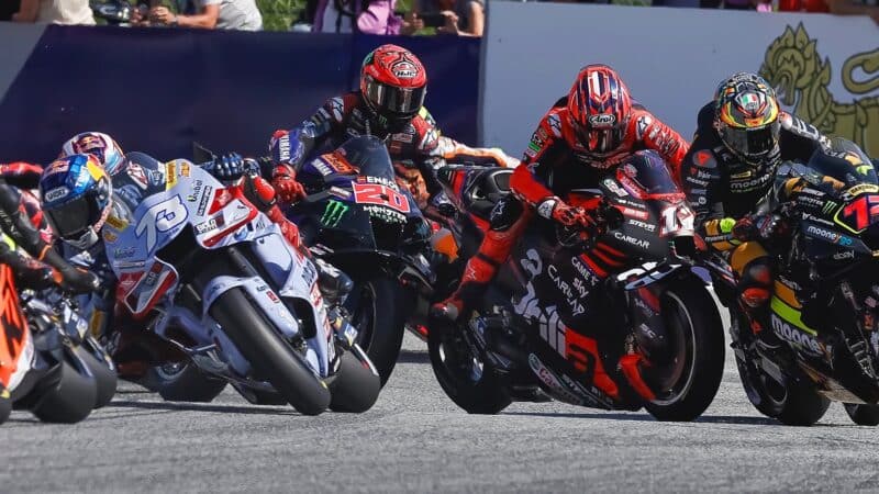 2023 MotoGP Austrian sprint race Turn 1 crash