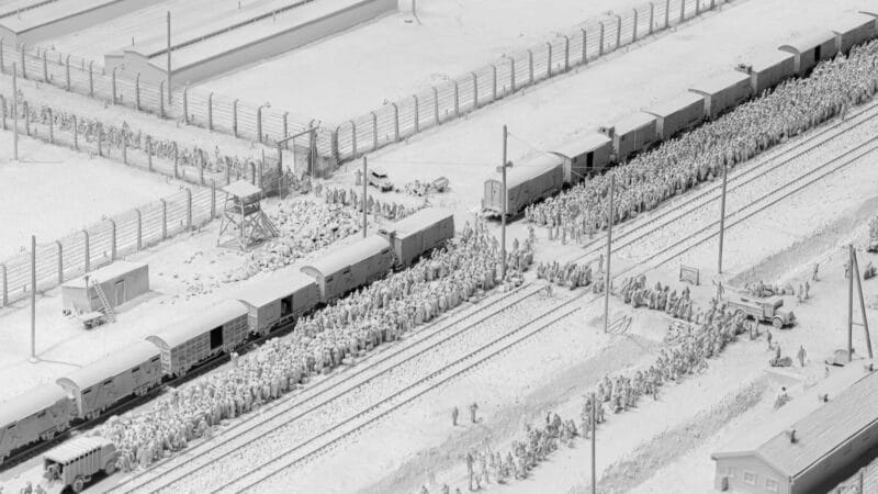A model of Auschwitz was part of the Imperial War Museum’s Holocaust Exhibition
