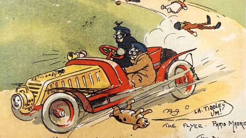 Cartoon of 1903 Paris-Madrid race