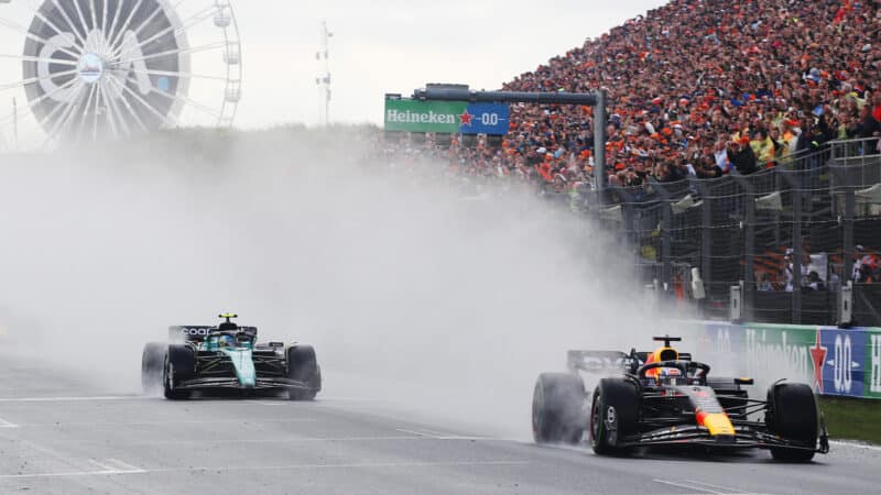 Fernando Alonso chases down Max Verstappen at 2023 Dutch GP