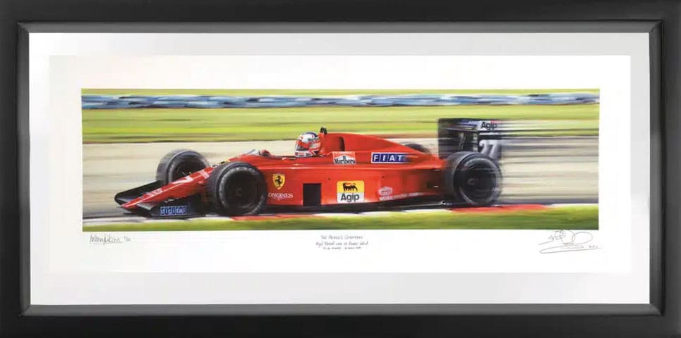 Ferrari 640 print, signed by Nigel Mansell