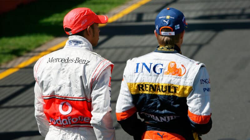 Lewis Hamilton with Heikki Kovalainen in 2007