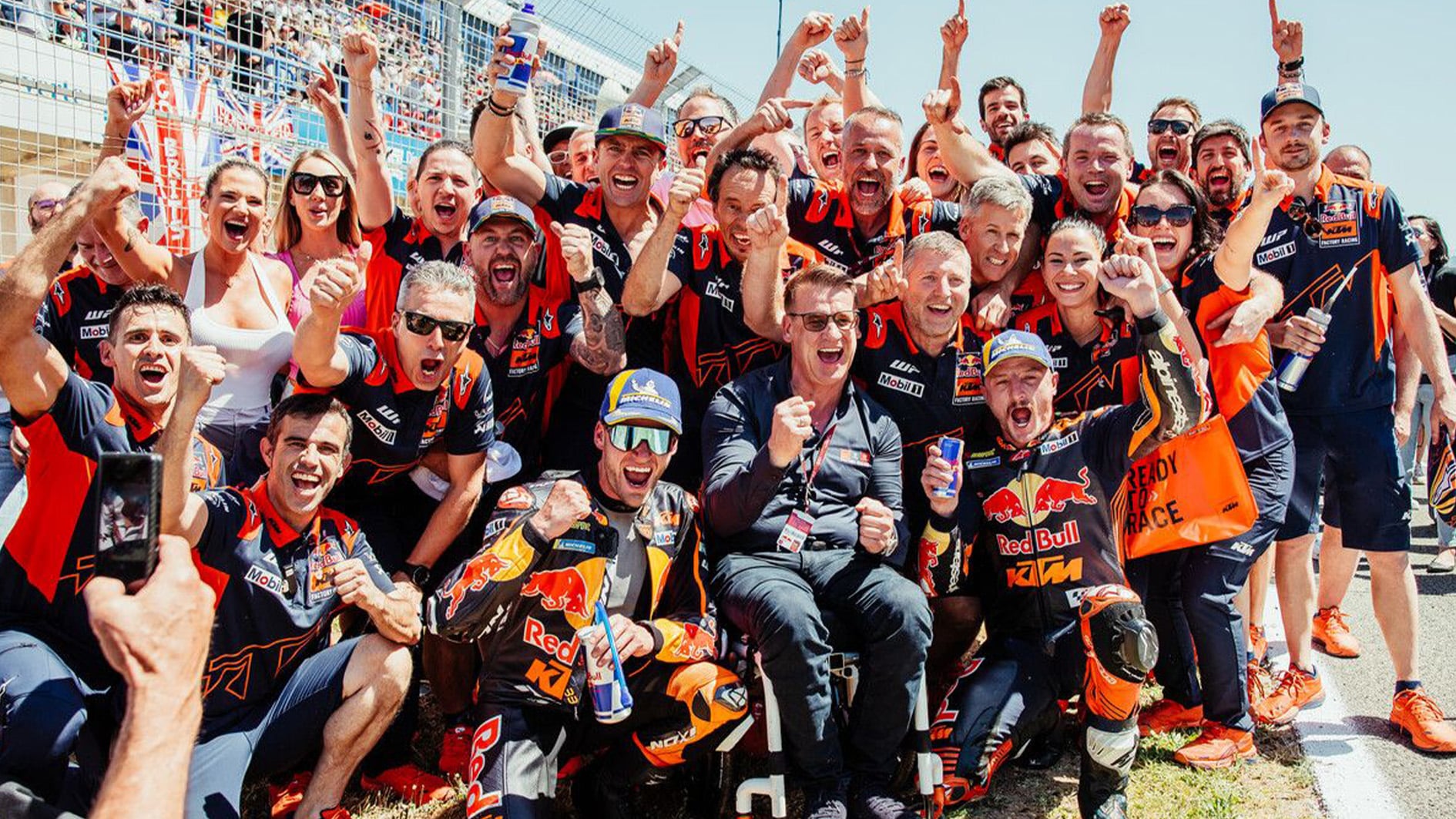 KTM team celebrates at MotoGP race