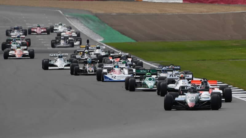 Ken Tyrrell leads historic F1 cars at 2023 Silverstone Festival