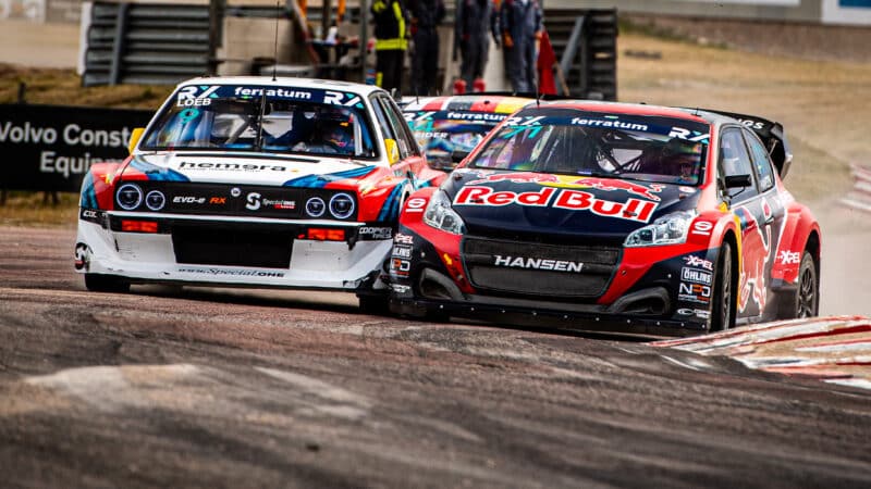 Kevin Hansen battles Sebastien Loeb in 2023 World Rallycross