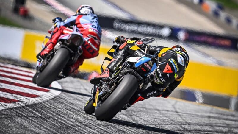 Marco Bezzecchi chases Alex Marquez in 2023 MotoGP Austrian GP