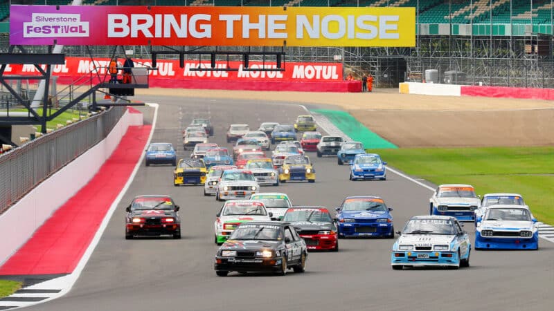 Start of Historic touring cars race at 2023 Silverstone Festival