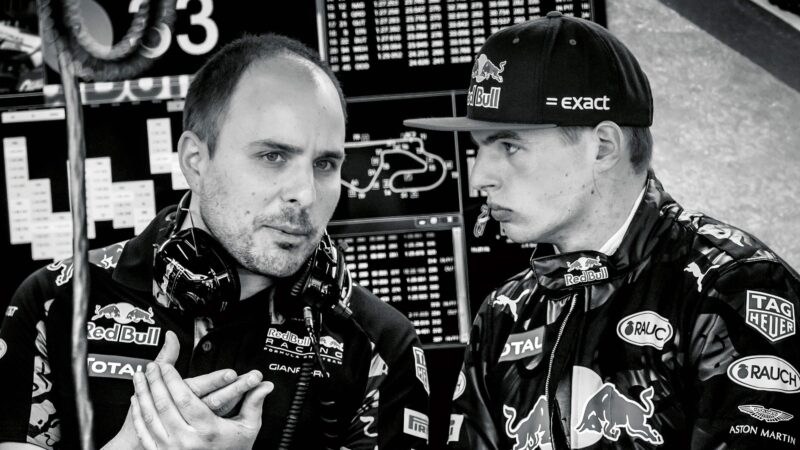 Verstappen with engineer Gianpiero Lambiase