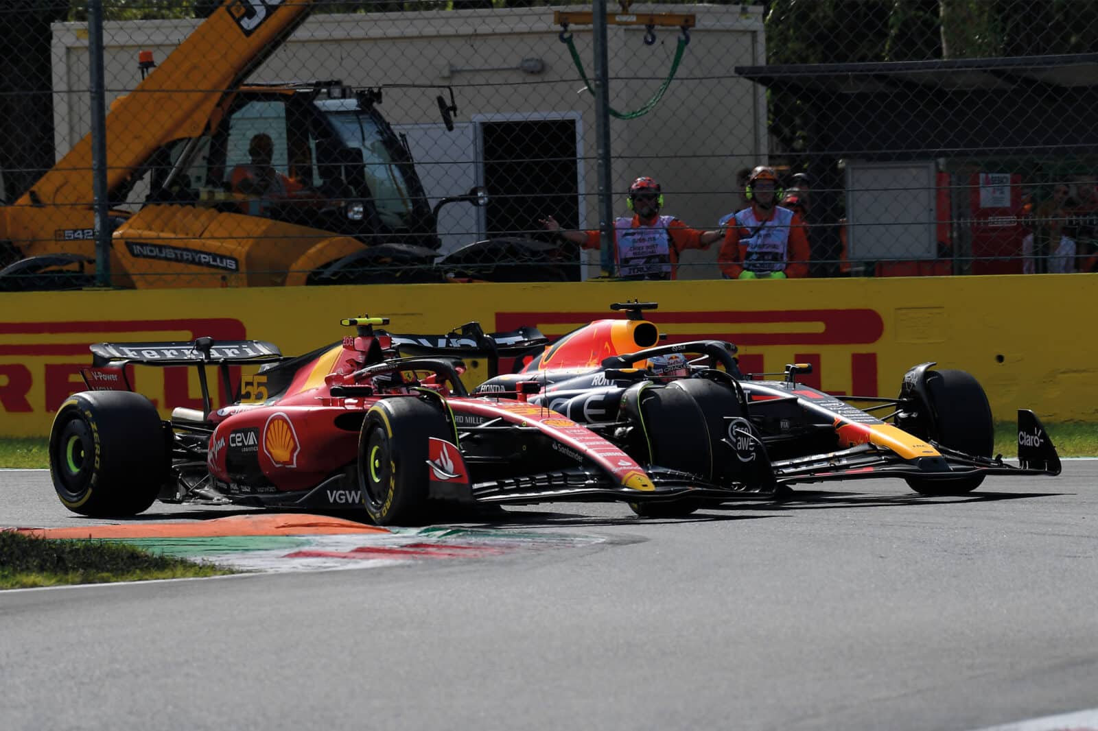 Sainz held v Max Verstappen at Monza