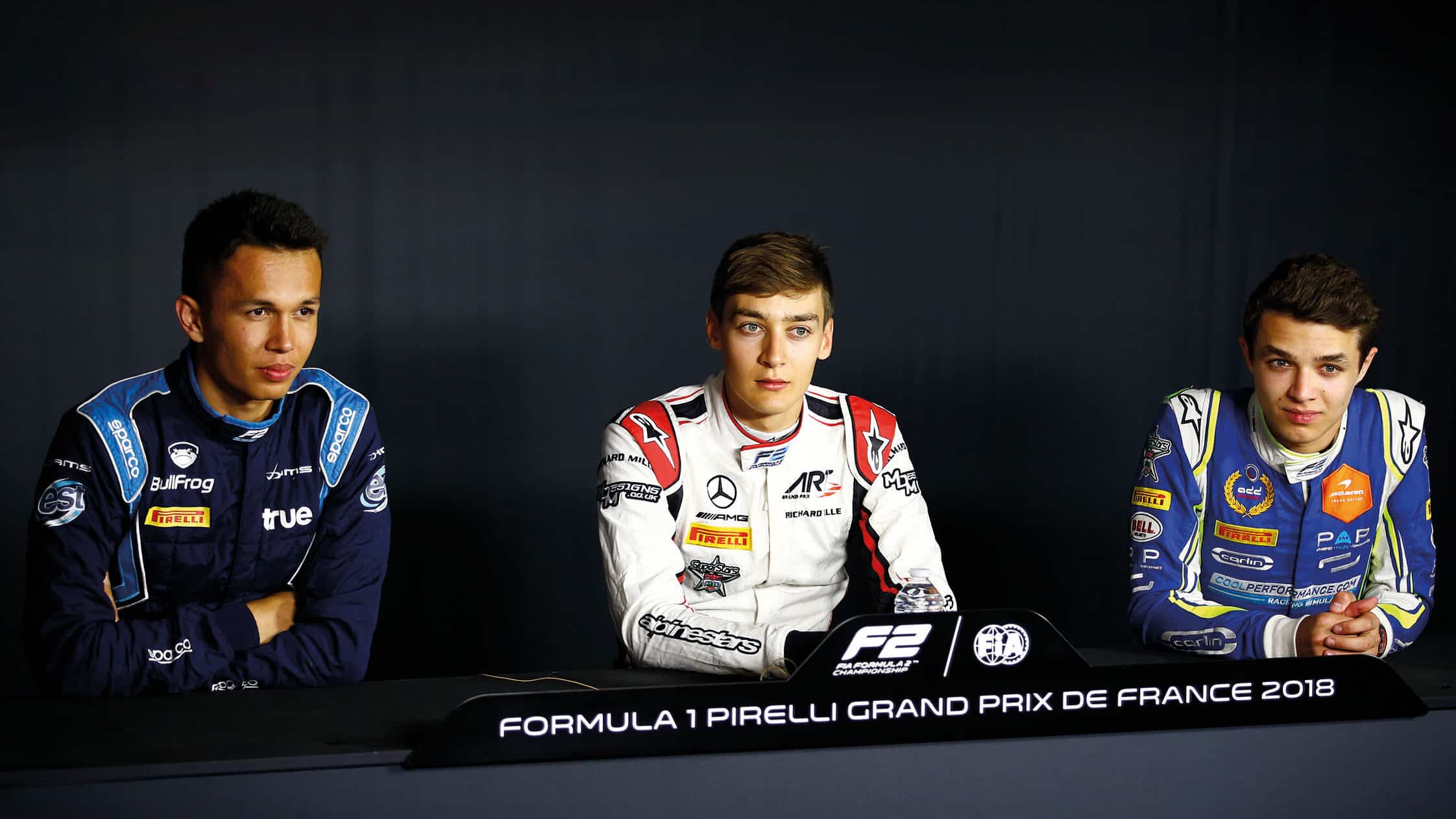 Alex Albon, George Russell and Lando Norris 2018