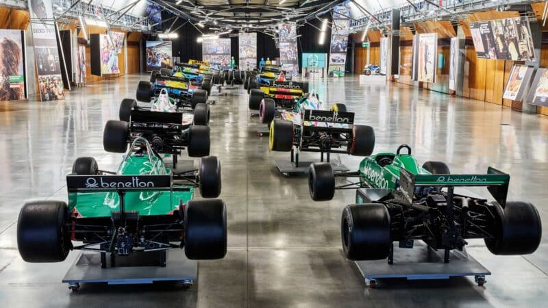 Benetoon F1 cars lined up