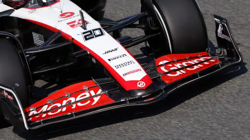 F1 Haas front wing with Moneygram sponsorship