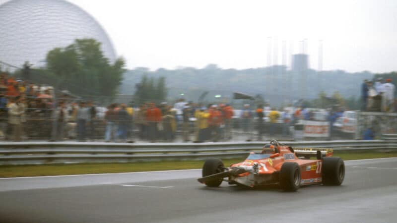 Gilles Villeneuve Ferrari with broken nose in 1981 Canadian Grand Prix