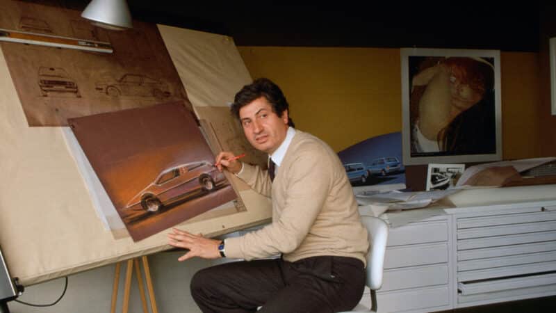 Giorgetto Giugiaro working in his studio in 1980s