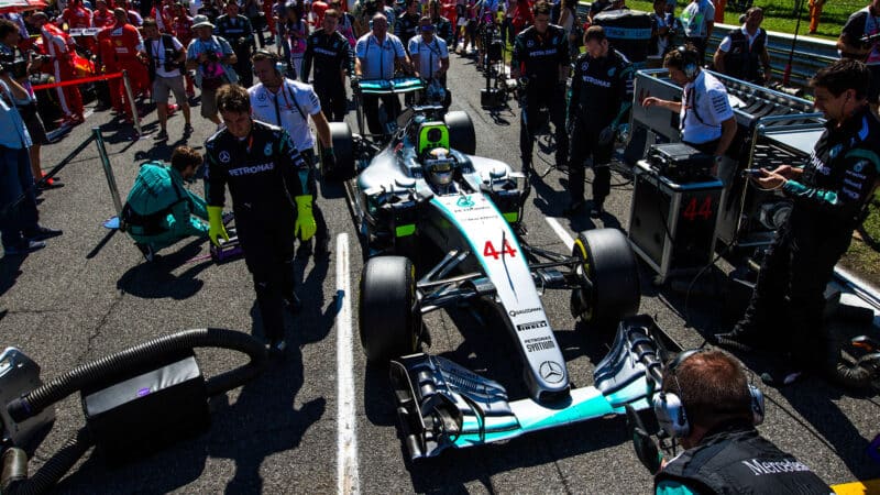 Lewis Hamilton on Monza grid for 2015 Italian Grand Prix