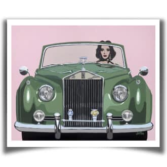 Product image for 'Green Goddess' | Liz Taylor in her Rolls Royce Silver Ghost | Jean-Yves Tabourot | Limited edition Print