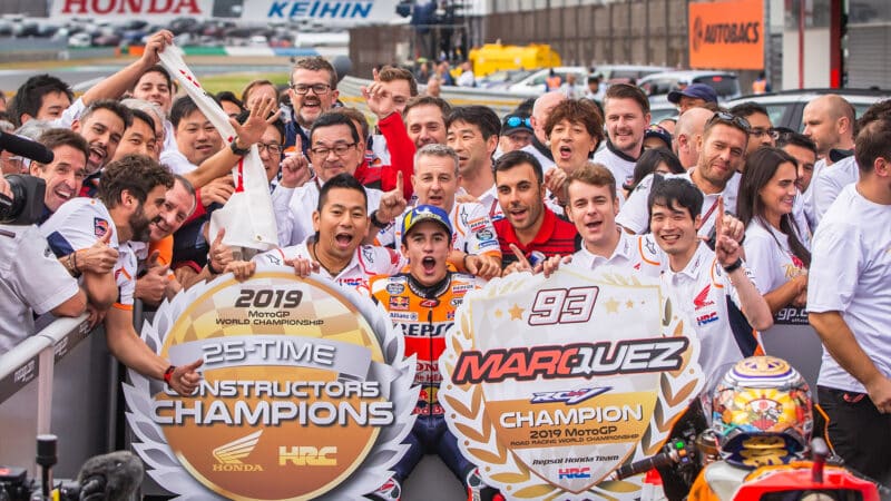 Marc Marquez and Honda team celebrate 2019 MotoGP championships